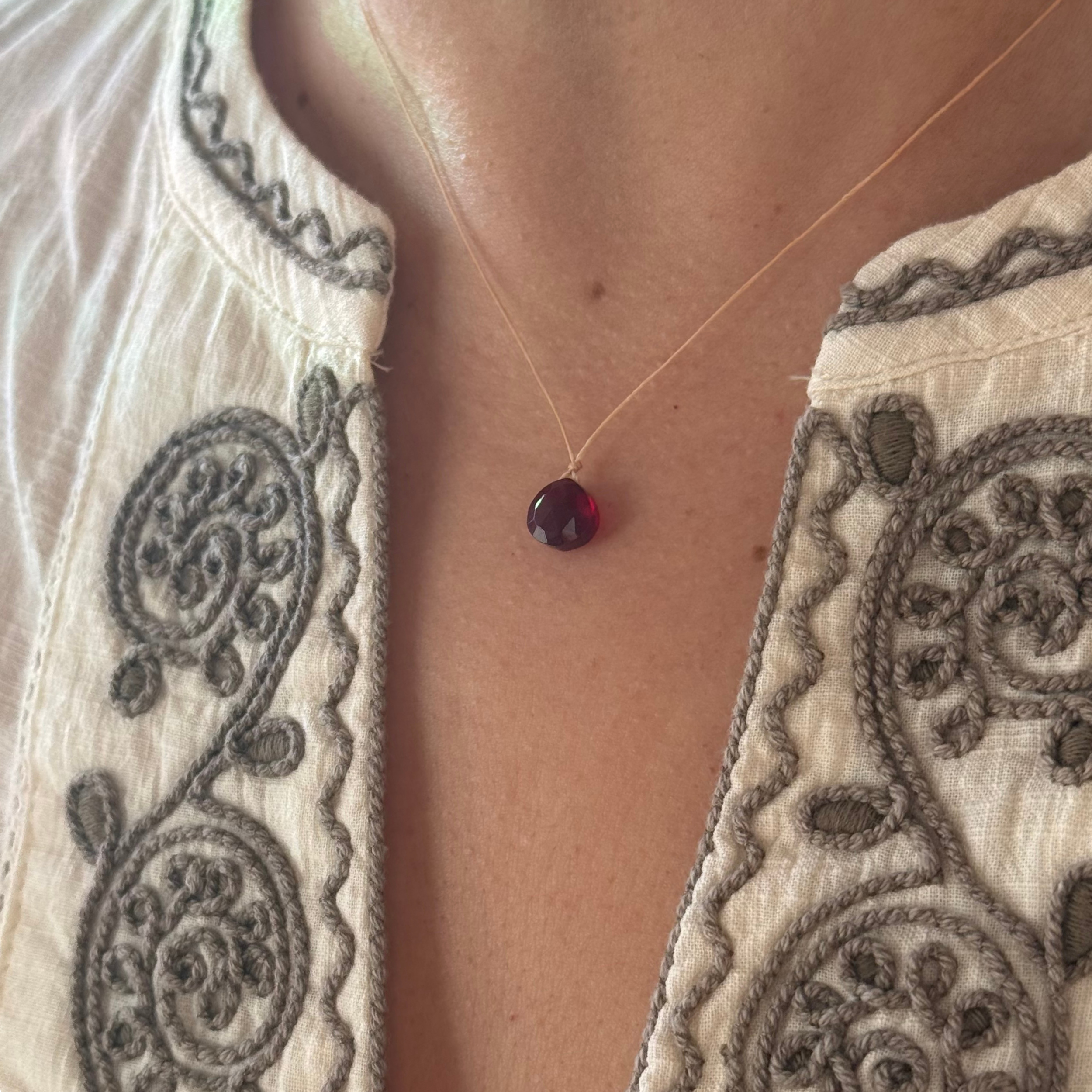 Natural Red Quartz Pendant Necklace – Bold Heart
