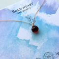 Natural Red Quartz Pendant Necklace – Bold Heart
