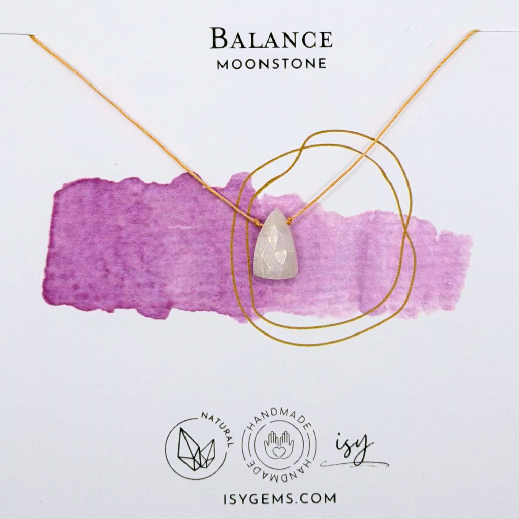 Balance Shield Pendant Necklace Handmade Natural Moonstone Necklace