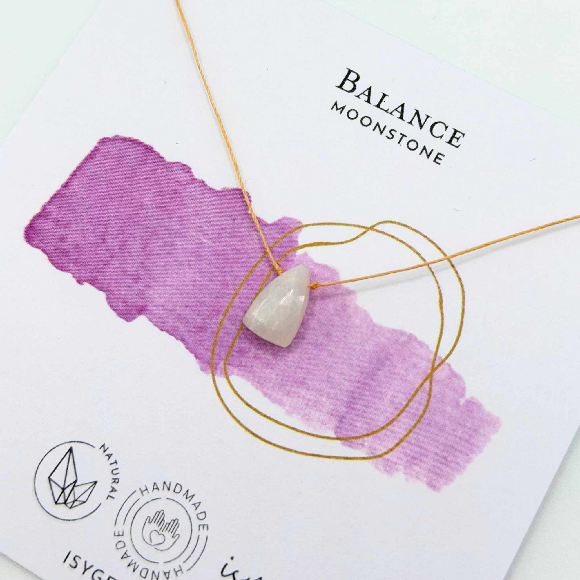 Balance Shield Pendant Necklace Handmade Natural Moonstone Necklace