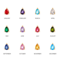 Personalised Birthstone Necklace – 18K Gold Plated Teardrop Pendant