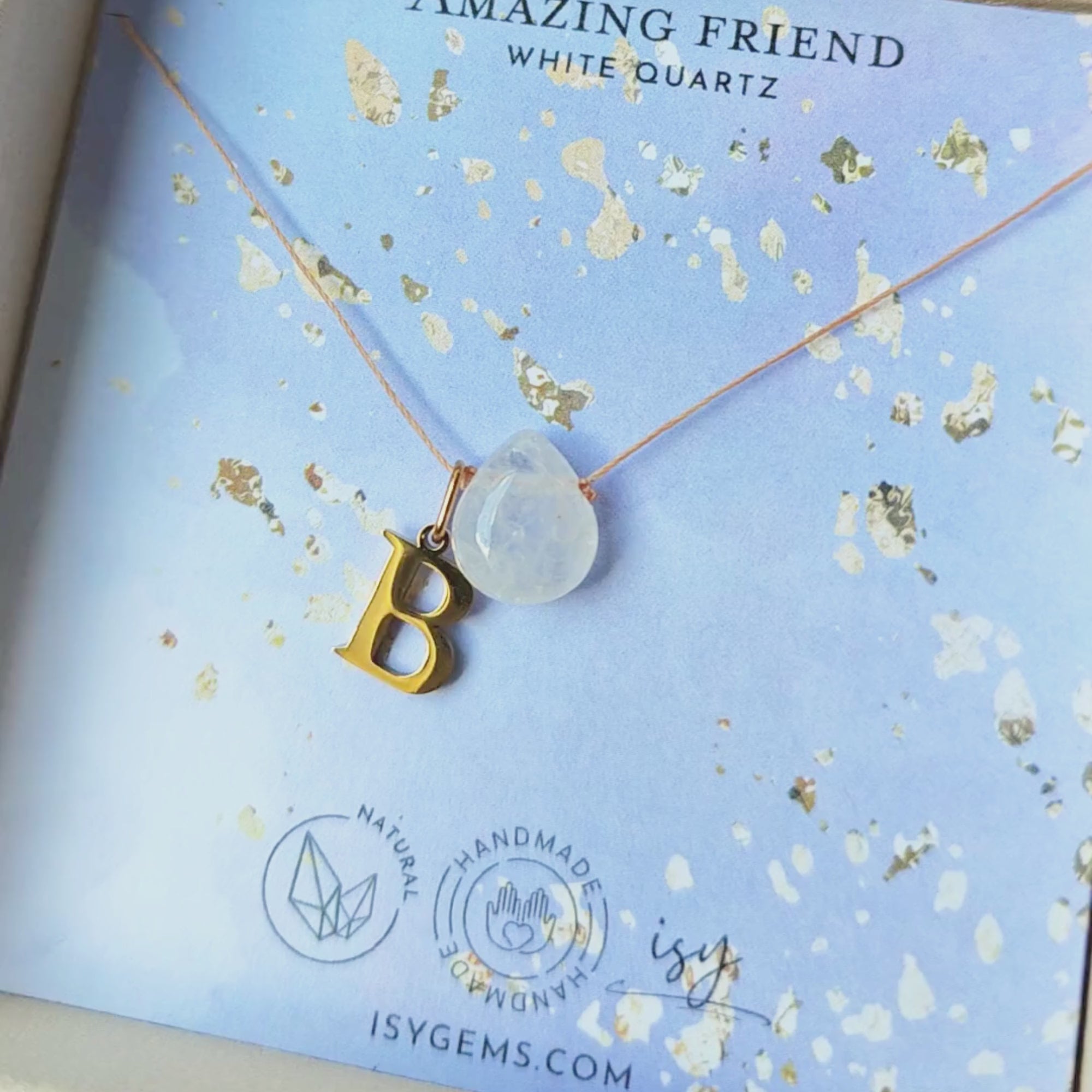 Minimal White Quartz Pendant Necklace-Amazing Friend